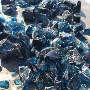 Sea blue glass rocks