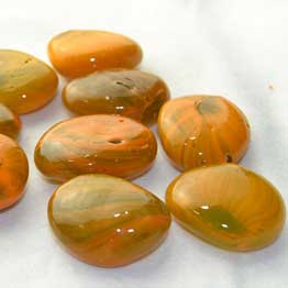 Brown glass stones