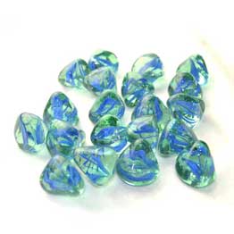 Blue inside glass stones